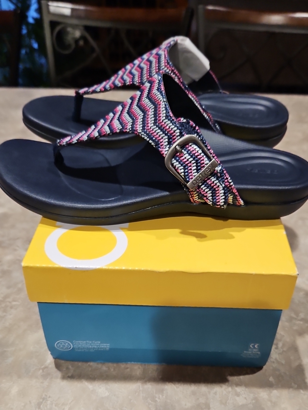 Aetrex Rita Navy Sandals